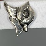 Vintage handmade sterling silver Cala Lily screwback earrings Photo 1