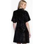 Johnny Was  Jade Eve Sequin Mini Dress Black Keyhole Mock Turtleneck NWT Size 8 Photo 3