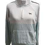 PINK - Victoria's Secret  Half Zip Color Block Pullover Sweatshirt‎ Dog Mint White Photo 0