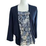 Appleseeds Medium 3/4 sleeve Top Sweater Blue Photo 0