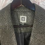 Anne Klein  Metallic Gold Black Snakeskin Blazer Jacket‎ Button Evening Party L Photo 1