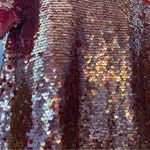 ZARA Limited Edition Long Sparkly Sequin Burgundy Dress Photo 10