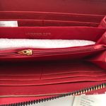 London Fog Adalia Signature Zip Around Wallet - Brick Red & White NWT Photo 7