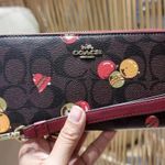 Coach Long Zip Around Wallet In Signature Canvas With Ornament Print Photo 0