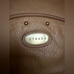 Strada Tan Beige Leather Braided Handle Boho Hobo Purse Photo 3