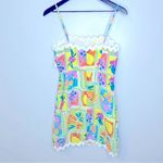 Impeccable‎ Pig Fore Let's Get Away Summer Fruit Rickrack Trim Dress Size S NWT Yellow Photo 4