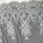 Ny Collection Black White Striped Skirt w/ Embroidered Hem | Size 6 Photo 7