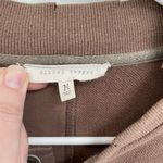 Gilded Intent Brown Slouchy Cropped Pullover Henley Women’s Size M Photo 4