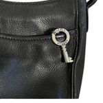Fossil Vintage Black Leather Slouch Saddle Crossbody Bag with Key Zipper Pull Photo 1