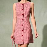 RIHOAS The Red Boat Neck Plaid Mini Dress Size L Photo 0