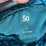 SO Women’s Small Turquoise Velvet Skirt With Fabric Belt Blue Photo 3