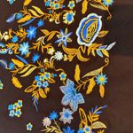 Drew  Black Sweatshirt with Blue and Gold Floral Embroidery Photo 7