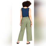 Evans Sage Viscose Linen Blend Trouser Pants Size 24 Green Photo 5