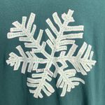 Life is Good  Women’s V-neck Long-sleeve Snowflake Green Hoodie Tee Sz S Photo 1