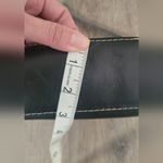 Fossil Vintage Y2K era  black leather shoulder bag with white stitching. Photo 5