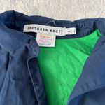 Gretchen Scott Women's Sweet Dress Navy Cotton Poplin Sz L Goddess Preppy Chic Photo 4