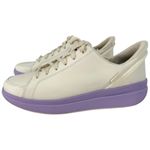 Kizik Women's Sydney Leather Sneakers Cream Purple Slip On Comfort Shoes Sz 8.5 Photo 1