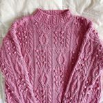 Vintage Light Pink Cable Knit Oversized Sweater Size L Photo 0