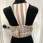 B.O.G. Collective Striped Halter Crop Top Beige & Red Small Viscose/Linen NWT Size undefined Photo 2