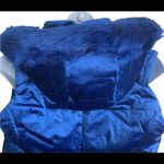 Jessica London Woman Hooded Vest Coat 14/16 Blue Front Zipper Quilted Jacket Ski Photo 6