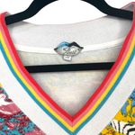 Faust Vintage Zebra Beaded Fringe Rainbow V Photo 2