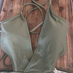 Cupshe  Sage Green The Man Halter One Piece Size Medium NWT Photo 2