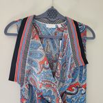 New York & Co Red and Blue Paisley Dress NWT Factory Size Tag Defect Photo 1