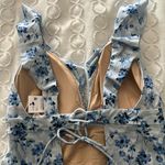 A pea in the pod Maternity Blue Floral Ruffle One Piece Swimsuit SZ XS Photo 6