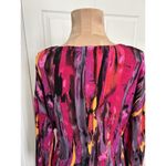 London Times  Twisted Front 3/4 Sleeve A-Line Dress Berry Multi Print Size 16 Photo 9