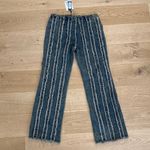Boohoo Jeans Lace Up Distressed Seams Size US 8 Vintage Wash Blue Brown Photo 4