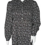 Beach Lunch Lounge Shirt Womens Small Black White Paisley Popover Boho Casual Photo 0