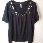 L.A. Blues  22/24 Shprt Sleeved Rhinestone Embellished Top Plus Photo 0