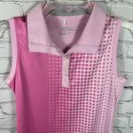 Nike Women’s Sleeveless Polo Shirt Tour Performance Dri-Fit Pink & Polka Dots XS Photo 3