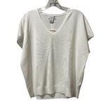 Rachel Zoe NEW  short sleeve sweater top Shirt White Size Large V Neck Buttons Photo 0