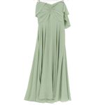 Womens Sage Green One Shoulder Ruffle Maxi Dress Size 14 Formal Evening Gown Photo 1