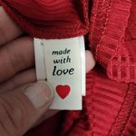 Tea & Cup  Crimson Ribbed Lace Up Bell Sleeve Cropped Mockneck Top Size Large Photo 7