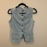 Bohme Stylish Light Blue Denim Button-Up Vest NWT Size large Photo 1
