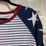 Maurice's  Short Sleeve Shirt 4th Of July Red White Blue Stars Stripes Size Medium Photo 1