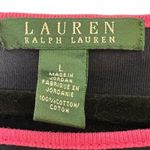 Ralph Lauren Vintage Lauren Navy & Pink Boatneck Cotton 3/4 Sleeve Shirt Size L Photo 5