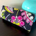 Vera Bradley EUC  Black Pink Green Wallet Purse Clutch Floral Print Photo 0