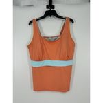 NWT Lands' End Tankini Top Padded‎ Underwire Bathing Suit Swim Lycra Size 24W Orange Photo 4