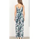 Adelyn Rae ‎ Nissa Floral Jumpsuit Women Size Small Green Tropical Floral Romper Photo 2