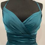 La Femme 28571 Teal Strappy Back Satin Gown 4 Photo 2