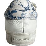Reformation /Anthropologie Harlow white leather blue floral sneakers size 8 Photo 13
