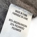 Theory Grey Angora Fuzzy Fluffy Cardigan Sweater Women Size Medium | 33-25 Photo 3