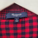 Madewell  Buffalo Check Long Sleeve Dress Red Sz Small Photo 3