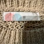 Free People Beach Beige Chunky Open Knit Short Sleeve Coverup Dress Sz XS Photo 6