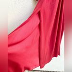 Ronny Kobo Estelle Dot Jacquard Asymmetrical Hem Belted Midi Dress Red Womens XS Photo 9