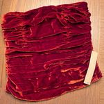 Reformation  Addie Ruched Smocked Strapless Velvet Top in Blood‎ Orange Size 4 Photo 6