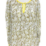 Roberta Roller Rabbit Yellow and Brown Floral Print Peasant Top Size XS Photo 0